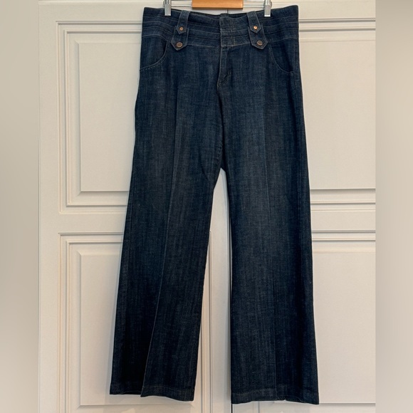 Cache Vintage 90s Wide Leg Denim Jeans High Waisted Wide Waistband Size … - Picture 3 of 12